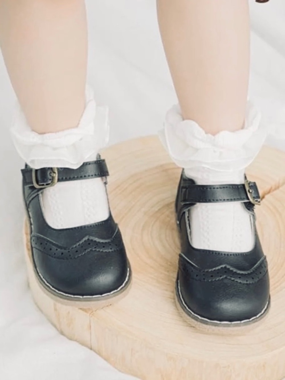 Meckior Toddler Girls Leather Mary Jane Dress Shoes Black EU 23 US 7